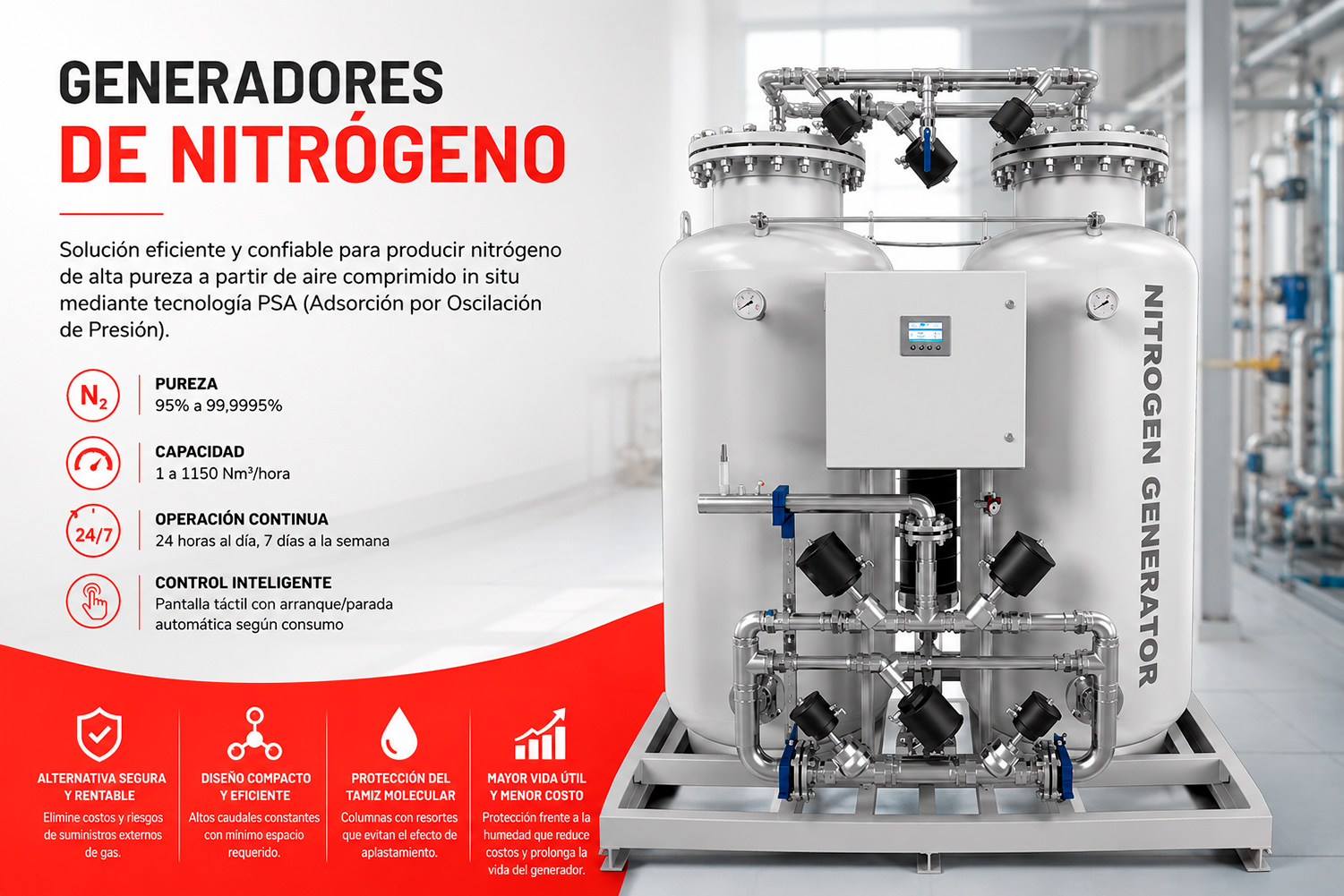 Generador de nitrógeno PSA Ingersoll Rand (Infografía)